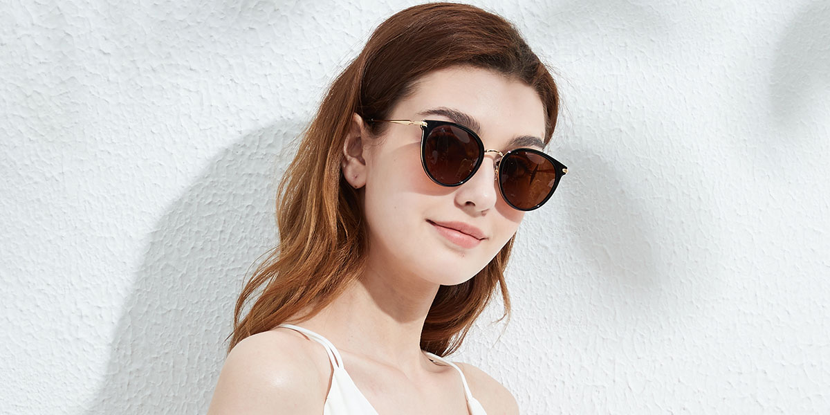 Unisex full frame mixed material sunglasses S79662