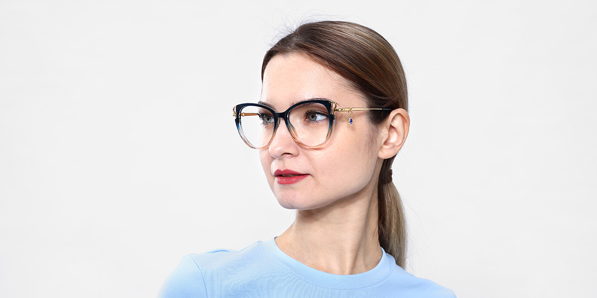 Women's full frame TR & Metal eyeglasses Crace21102