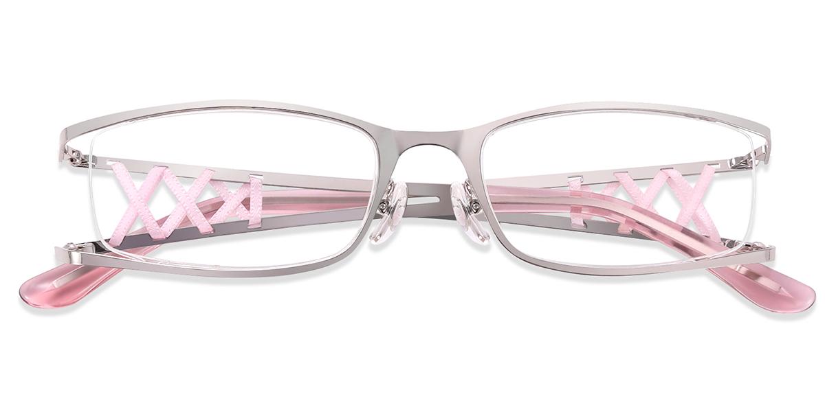 Women's semi-rimless Metal eyeglasses Thread6 10 Women's semi-rimless Metal eyeglasses Thread6