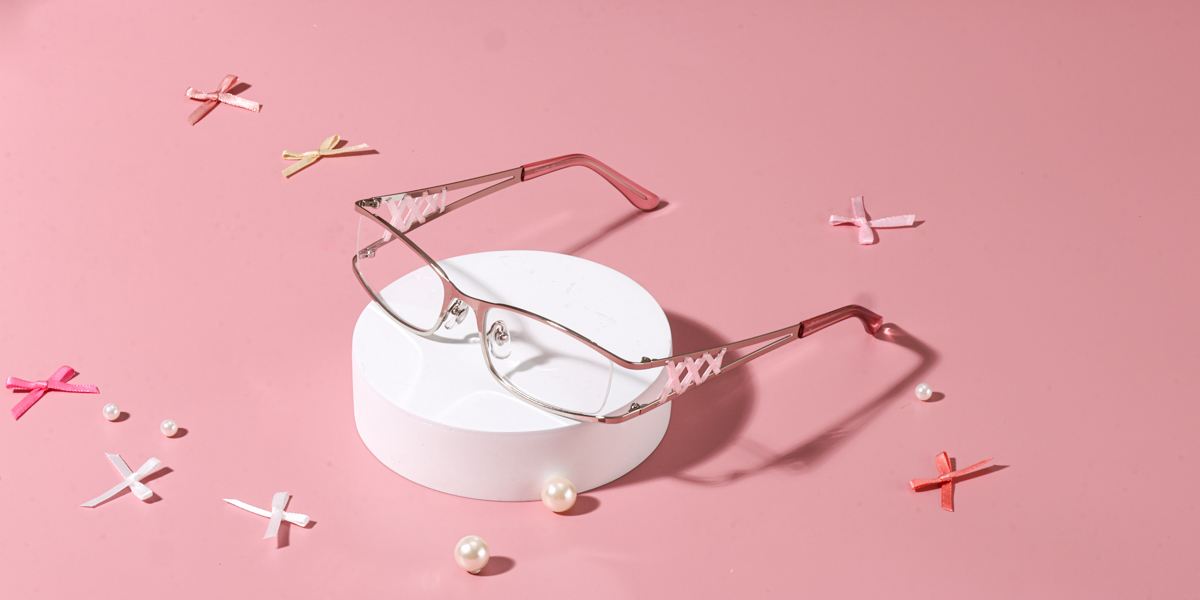 Women's semi-rimless Metal eyeglasses Thread6